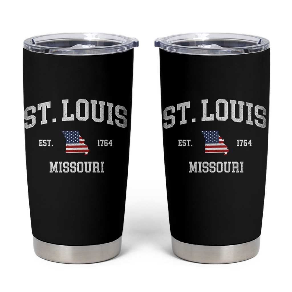 St. Louis Missouri MO Tumbler Cup Vintage American Flag Missouri State