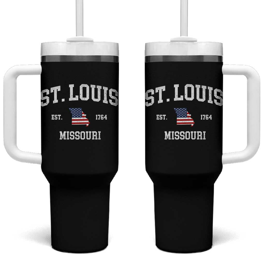 St. Louis Missouri MO Tumbler With Handle Vintage American Flag Missouri State