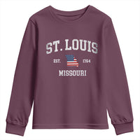 St. Louis Missouri MO Youth Sweatshirt Vintage American Flag Missouri State