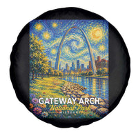 Gateway Arch National Park Van Gogh Style Starry Night Spare Tire Cover St Louis Missouri Travel Souvenir Gift