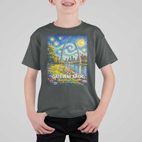 Gateway Arch National Park Van Gogh Style Starry Night T Shirt For Kid St Louis Missouri Travel Souvenir Gift