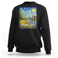 Gateway Arch National Park Van Gogh Style Starry Night Sweatshirt St Louis Missouri Travel Souvenir Gift