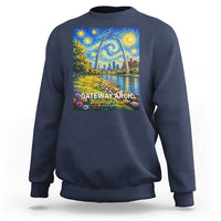 Gateway Arch National Park Van Gogh Style Starry Night Sweatshirt St Louis Missouri Travel Souvenir Gift