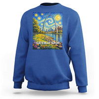 Gateway Arch National Park Van Gogh Style Starry Night Sweatshirt St Louis Missouri Travel Souvenir Gift