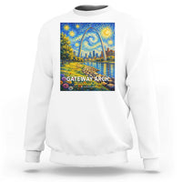 Gateway Arch National Park Van Gogh Style Starry Night Sweatshirt St Louis Missouri Travel Souvenir Gift