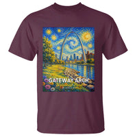 Gateway Arch National Park Van Gogh Style Starry Night T Shirt St Louis Missouri Travel Souvenir Gift