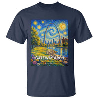 Gateway Arch National Park Van Gogh Style Starry Night T Shirt St Louis Missouri Travel Souvenir Gift