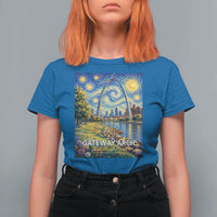 Gateway Arch National Park Van Gogh Style Starry Night T Shirt For Women St Louis Missouri Travel Souvenir Gift