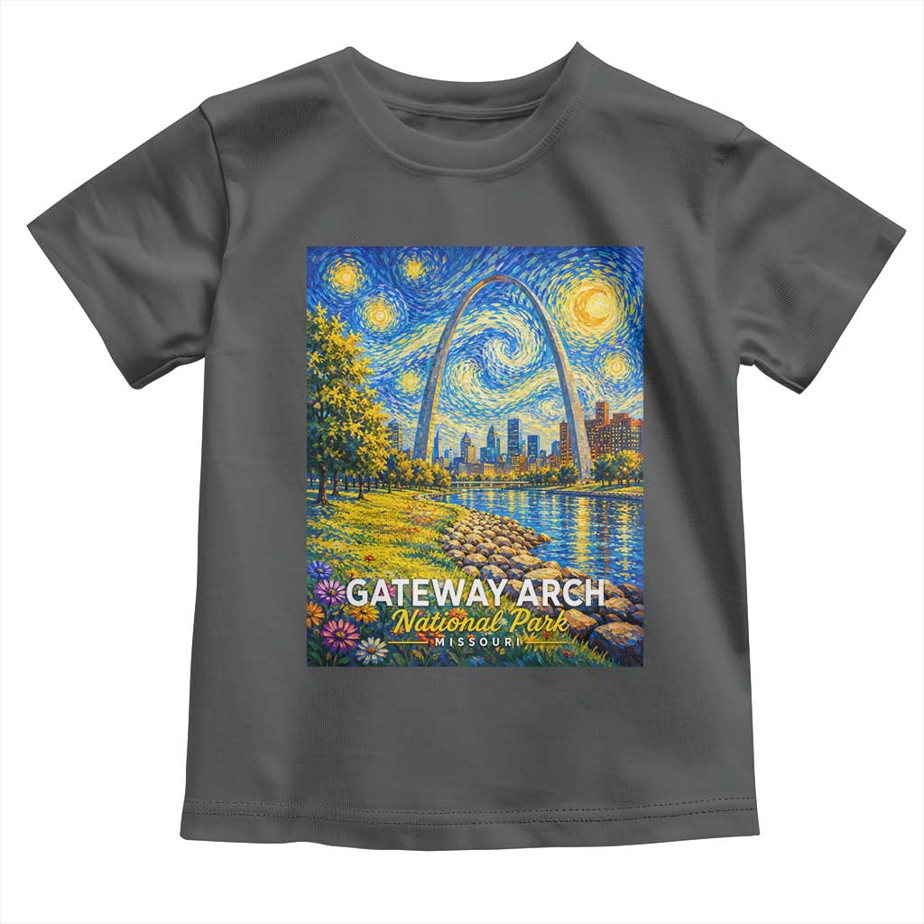 Gateway Arch National Park Van Gogh Style Starry Night Toddler T Shirt St Louis Missouri Travel Souvenir Gift