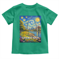 Gateway Arch National Park Van Gogh Style Starry Night Toddler T Shirt St Louis Missouri Travel Souvenir Gift