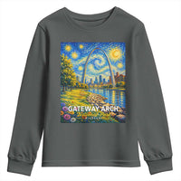 Gateway Arch National Park Van Gogh Style Starry Night Youth Sweatshirt St Louis Missouri Travel Souvenir Gift