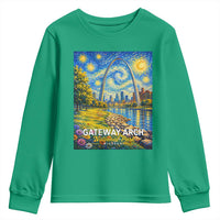 Gateway Arch National Park Van Gogh Style Starry Night Youth Sweatshirt St Louis Missouri Travel Souvenir Gift