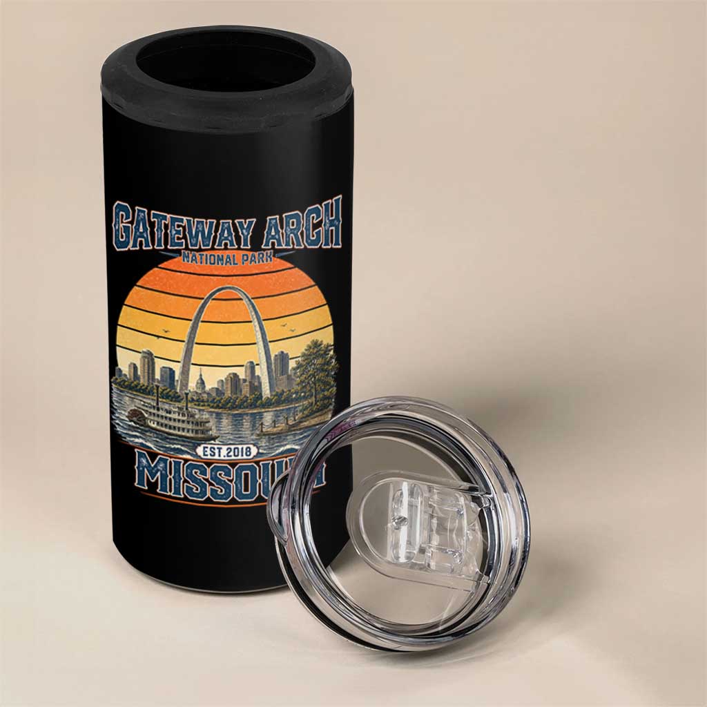 Gateway Arch National Park 4 in 1 Can Cooler Tumbler Retro St Louis Missouri Travel Souvenir Nature Gift