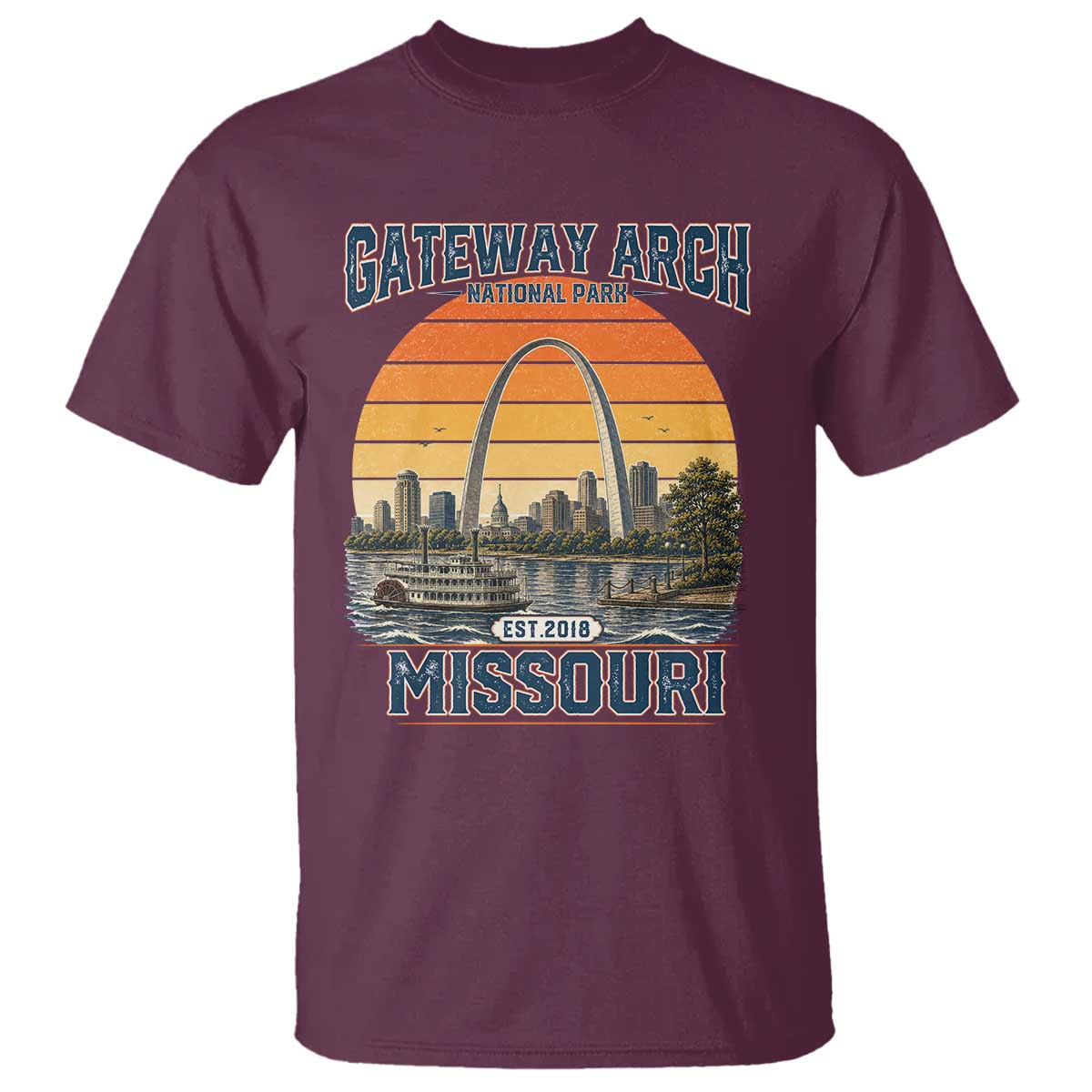 Gateway Arch National Park T Shirt Retro St Louis Missouri Travel Souvenir Nature Gift