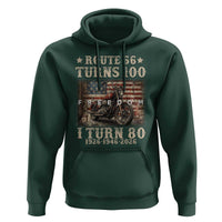 Route Highway 66 Turns 100 I Turn 80 Hoodie Vintage 1946 American Freedom Motorcycle Lover 80th Birthday Gift