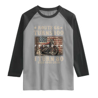 Route Highway 66 Turns 100 I Turn 80 Raglan Shirt Vintage 1946 American Freedom Motorcycle Lover 80th Birthday Gift