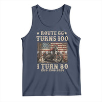 Route Highway 66 Turns 100 I Turn 80 Tank Top Vintage 1946 American Freedom Motorcycle Lover 80th Birthday Gift
