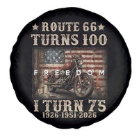 Route Highway 66 Turns 100 I Turn 75 Spare Tire Cover Vintage 1951 American Freedom Motorcycle Lover 75th Birthday Gift