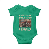 Route Highway 66 Turns 100 I Turn 75 Baby Onesie Vintage 1951 American Freedom Motorcycle Lover 75th Birthday Gift