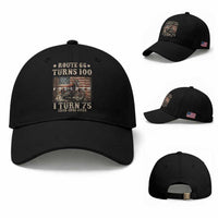 Route Highway 66 Turns 100 I Turn 75 Baseball Cap Vintage 1951 American Freedom Motorcycle Lover 75th Birthday Gift