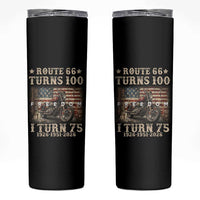 Route Highway 66 Turns 100 I Turn 75 Skinny Tumbler Vintage 1951 American Freedom Motorcycle Lover 75th Birthday Gift