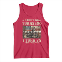 Route Highway 66 Turns 100 I Turn 75 Tank Top Vintage 1951 American Freedom Motorcycle Lover 75th Birthday Gift