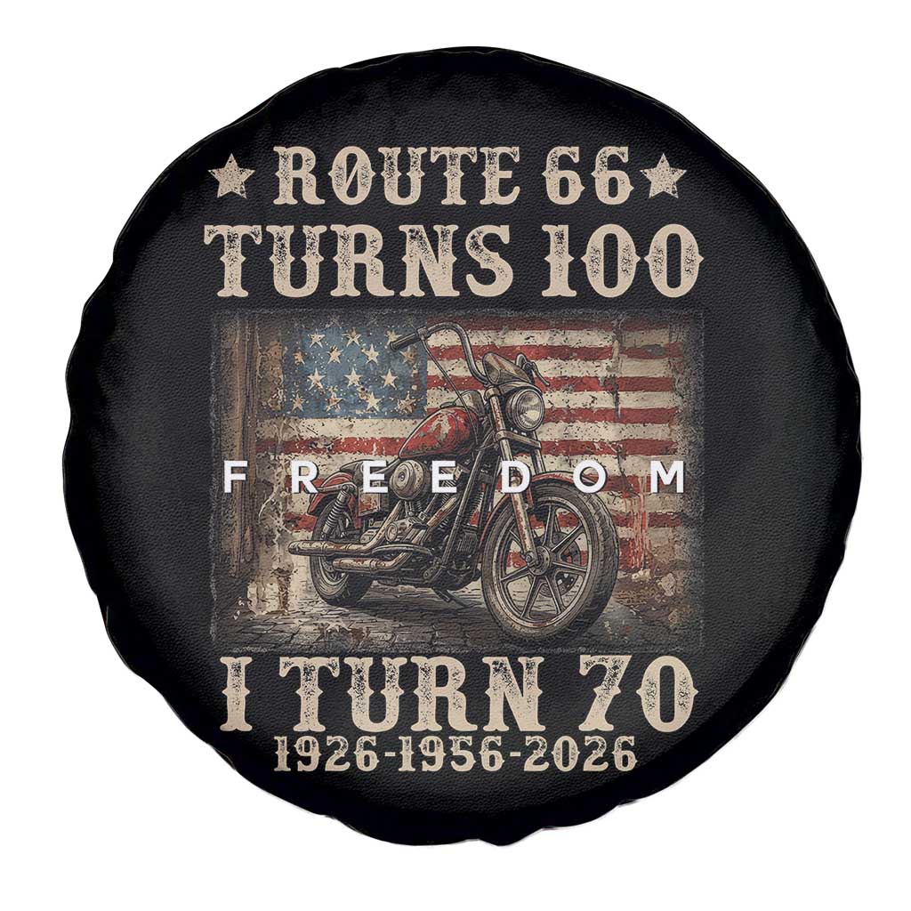 Route Highway 66 Turns 100 I Turn 70 Spare Tire Cover Vintage 1956 American Freedom Motorcycle Lover 70th Birthday Gift