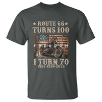 Route Highway 66 Turns 100 I Turn 70 T Shirt Vintage 1956 American Freedom Motorcycle Lover 70th Birthday Gift