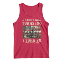 Route Highway 66 Turns 100 I Turn 70 Tank Top Vintage 1956 American Freedom Motorcycle Lover 70th Birthday Gift
