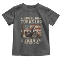 Route Highway 66 Turns 100 I Turn 70 Toddler T Shirt Vintage 1956 American Freedom Motorcycle Lover 70th Birthday Gift
