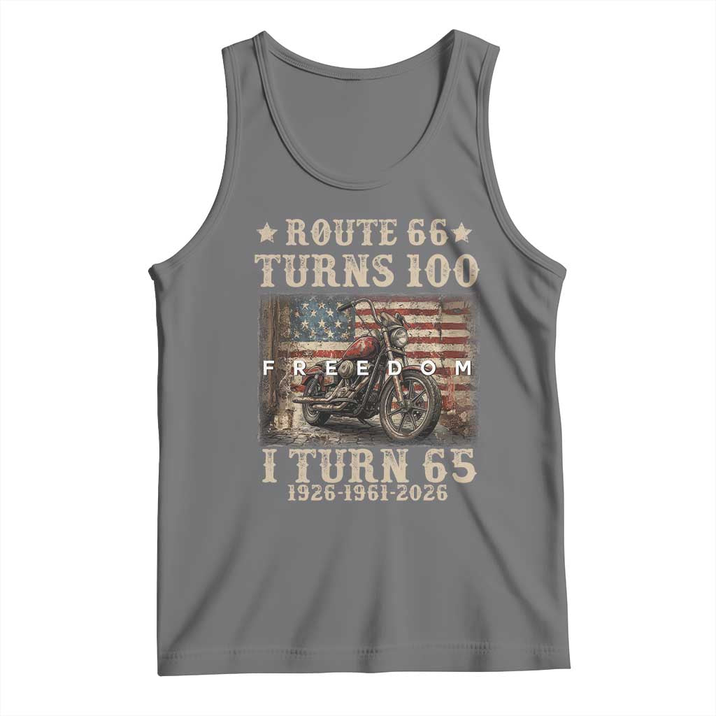 Route Highway 66 Turns 100 I Turn 65 Tank Top Vintage 1961 American Freedom Motorcycle Lover 65th Birthday Gift