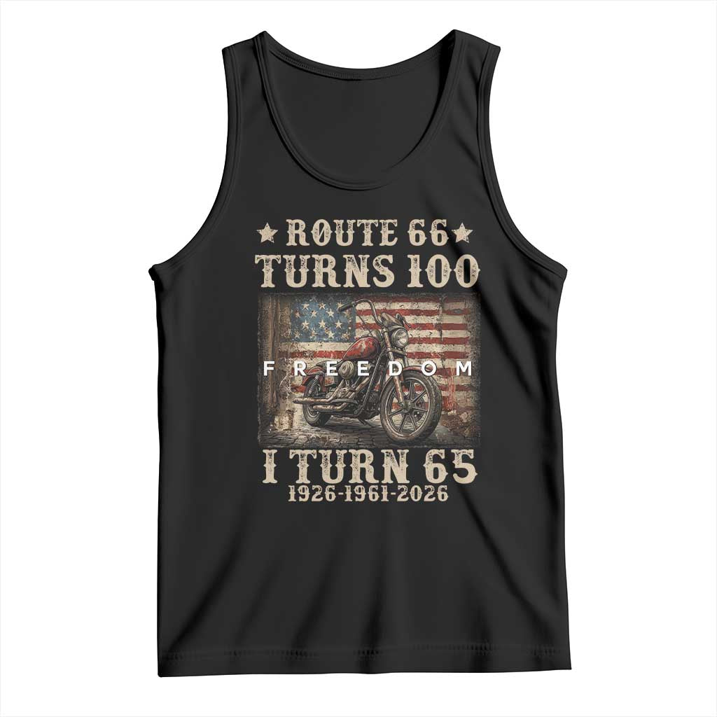 Route Highway 66 Turns 100 I Turn 65 Tank Top Vintage 1961 American Freedom Motorcycle Lover 65th Birthday Gift