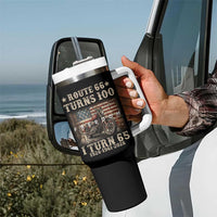 Route Highway 66 Turns 100 I Turn 65 Tumbler With Handle Vintage 1961 American Freedom Motorcycle Lover 65th Birthday Gift