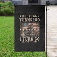Route Highway 66 Turns 100 I Turn 60 Garden Flag Vintage 1966 American Freedom Motorcycle Lover 60th Birthday Gift