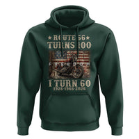 Route Highway 66 Turns 100 I Turn 60 Hoodie Vintage 1966 American Freedom Motorcycle Lover 60th Birthday Gift