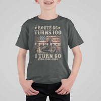 Route Highway 66 Turns 100 I Turn 60 T Shirt For Kid Vintage 1966 American Freedom Motorcycle Lover 60th Birthday Gift