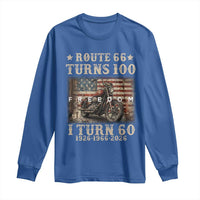 Route Highway 66 Turns 100 I Turn 60 Long Sleeve Shirt Vintage 1966 American Freedom Motorcycle Lover 60th Birthday Gift