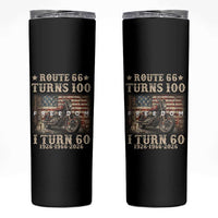 Route Highway 66 Turns 100 I Turn 60 Skinny Tumbler Vintage 1966 American Freedom Motorcycle Lover 60th Birthday Gift