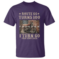 Route Highway 66 Turns 100 I Turn 60 T Shirt Vintage 1966 American Freedom Motorcycle Lover 60th Birthday Gift