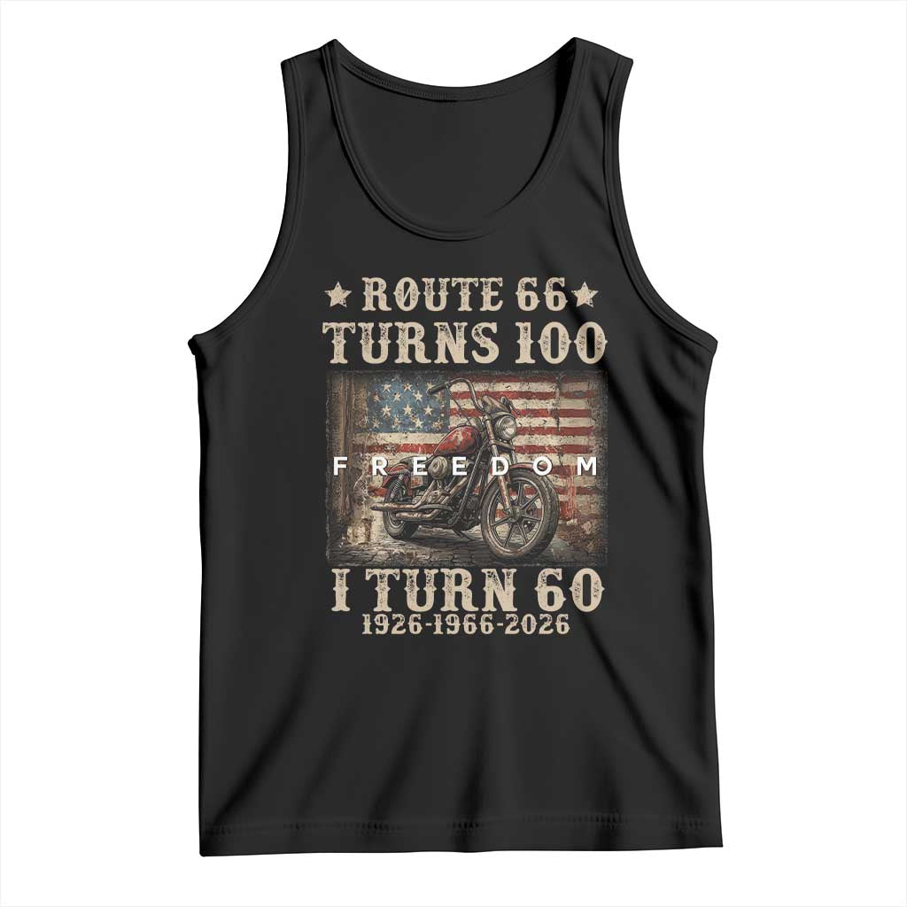 Route Highway 66 Turns 100 I Turn 60 Tank Top Vintage 1966 American Freedom Motorcycle Lover 60th Birthday Gift