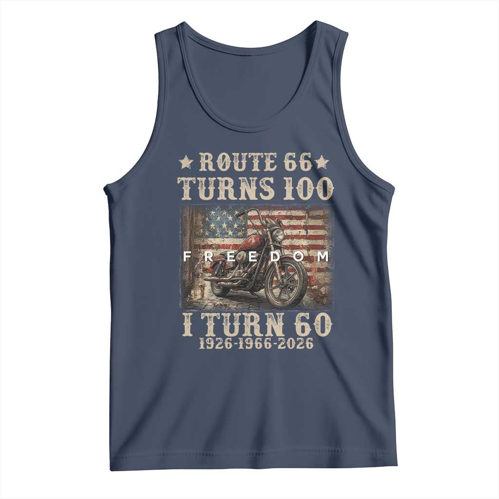 Route Highway 66 Turns 100 I Turn 60 Tank Top Vintage 1966 American Freedom Motorcycle Lover 60th Birthday Gift