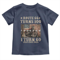 Route Highway 66 Turns 100 I Turn 60 Toddler T Shirt Vintage 1966 American Freedom Motorcycle Lover 60th Birthday Gift