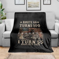 Route Highway 66 Turns 100 I Turn 55 Throw Blanket Vintage 1971 American Freedom Motorcycle Lover 55th Birthday Gift