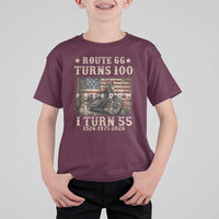 Route Highway 66 Turns 100 I Turn 55 T Shirt For Kid Vintage 1971 American Freedom Motorcycle Lover 55th Birthday Gift
