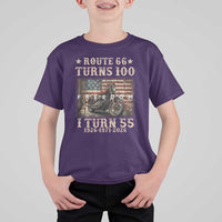 Route Highway 66 Turns 100 I Turn 55 T Shirt For Kid Vintage 1971 American Freedom Motorcycle Lover 55th Birthday Gift