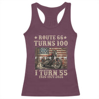 Route Highway 66 Turns 100 I Turn 55 Racerback Tank Top Vintage 1971 American Freedom Motorcycle Lover 55th Birthday Gift