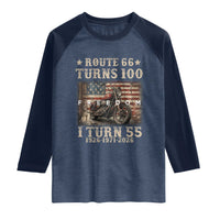 Route Highway 66 Turns 100 I Turn 55 Raglan Shirt Vintage 1971 American Freedom Motorcycle Lover 55th Birthday Gift