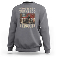 Route Highway 66 Turns 100 I Turn 55 Sweatshirt Vintage 1971 American Freedom Motorcycle Lover 55th Birthday Gift