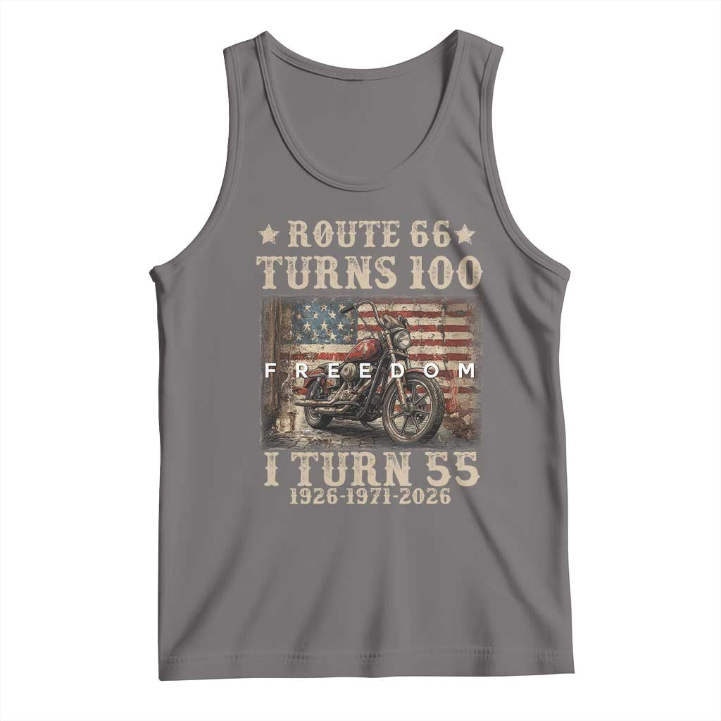 Route Highway 66 Turns 100 I Turn 55 Tank Top Vintage 1971 American Freedom Motorcycle Lover 55th Birthday Gift