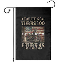 Route Highway 66 Turns 100 I Turn 45 Garden Flag Vintage 1981 American Freedom Motorcycle Lover 45th Birthday Gift